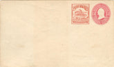 US 1862 #143LU3 XF 25c Red Entire on U34