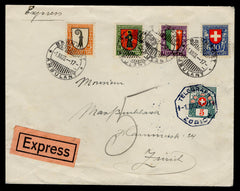 Switzerland 1923 B25-28 FDC Sent Special Delivery