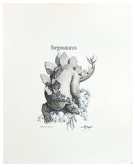US Artmaster Scott 2424 1989 Prehistoric Animals - Stegosaurus Cachet Artwork