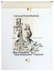 US Artmaster 2779 1993 National Postal Museum - Ben Franklin Artwork