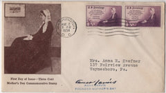 US 738 First Day Cover Anna Jarvis, Founder of Mother's Day