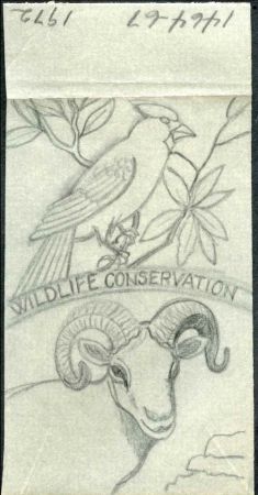 Ralph Dyer Artwork : Scott 1464-67, Wildlife Conservation, Cardinal, Ram, Bird