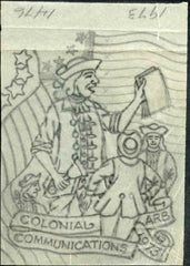 Ralph Dyer Artwork : Scott 1474, Stamp Collector Day, Colonial