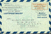 Germany 1949 Berlin Aerogram, VF commercially used to NY.