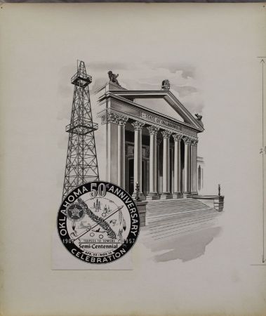 US Artmaster Scott 1092 1957 Oklahoma Statehood, Atom Diagram - Artwork