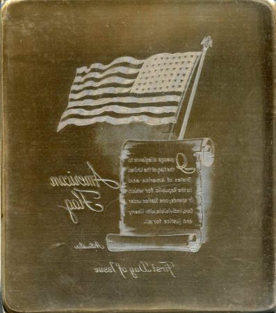 US Artmaster Scott 1094 1957 American Flag with Pledge of Allegiance - Plate