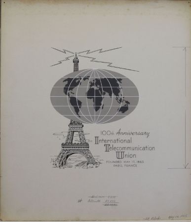 US Artmaster Scott 1274 1965 ITU, Radio Sine Wave - Artwork