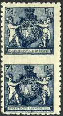 Liechtenstein 58 Variety NH Vertical Pair - Cert