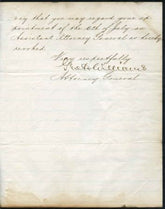 Autographs George H. Williams 1874 Attorney General signed letter