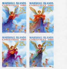 Marshall Is. 341 - 344 Imperf Block of 4, Christmas, Angels