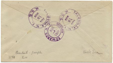 US New York, Talcville 623 Fancy Cancel Cover, Uncle Sam