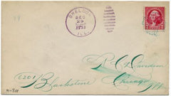 US Illinois, Sheldon 707 Fancy Cancel Cover, Santa Claus