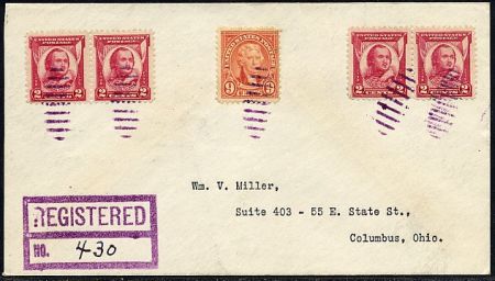 US Ohio, Plain City 641, 690 Fancy Cancel Cover, Lined Oval Cancel