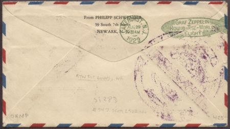 US 1929 Round the World Flight w/ Scott 547 S.28D