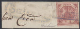 Naples 3c F - VF On Piece Variety, Deep Carmine-Lake - Triple Re-Entry