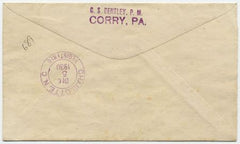 US Pennsylvania, Corry 689 Fancy Cancel Cover, Arrow, Star