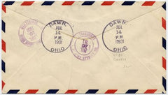 US Ohio, Dawn C12 Fancy Cancel Cover, Tic-tac-toe Grid