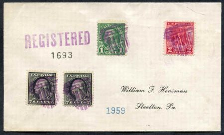 US Kansas, Coffeyville 507, 552, 645 Fancy Cancel Cover, Shield