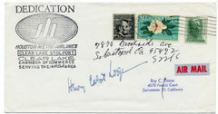 US 1337 Houston Metro Airlines Dedication Cover Signed by Sen. Henry Cabot Lodge Jr.