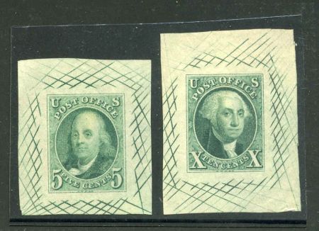 US 1TC1bf Mint XF Dull blue green trial color die proof