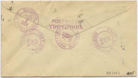 US Ohio, Troy 632, 633, 643, 653, 688, U522 Fancy Cancel Cover