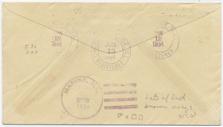 US Illinois, Marine 723 Fancy Cancel Cover, Ship