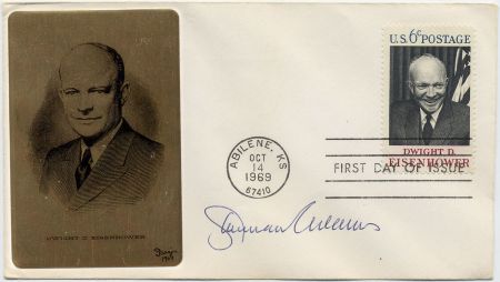 US 1383 FDC Signed by Sherman Adams, Eisenhowers Chief of Staff