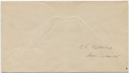 US 838 Cover Signed by Charles F. Kettering, Inventor
