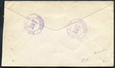 US Virginia, Norfolk 634, 638, 641 Fancy Cancel Cover, Anchor