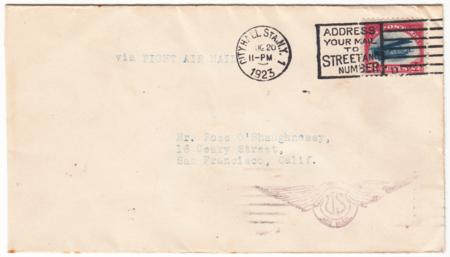 US 1923 C3 on Government Flight 162 NY- San Francisco
