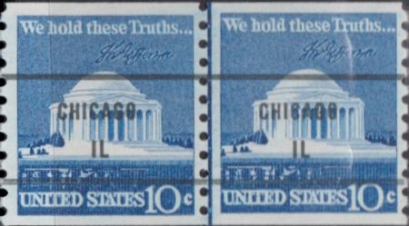US 1520a US Modern Intagged Line Pair, Relief Break NH VF $100