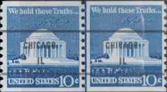 US 1520a US Modern Intagged Line Pair, Relief Break NH VF $100