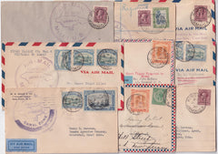 Jamaica 1930 FAM-5 First Flight - Collection of 9 Different