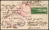 US 1930 C13 F-VF on VF Zeppelin Flight PPC , PC of Graf Zeppelin in Hangar