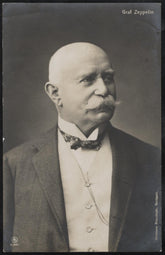 Germany 1908 B & W Photo Card of Graf Zeppelin Portrait