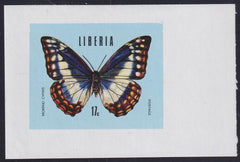 Liberia 1974 #683-688, C204 Trial Color Imperfs, blue background, Butterflies