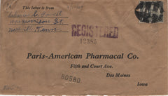 US Tennessee, Nashville 697 on Registered Fancy Cancel Cover, Oval with Geometric Shapes