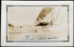 US circa 1930 Photograph Signed by Early Aviator, Pilot Bill Alexander