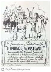 US The Aristocrat Artwork 1957  #1099 "Flushing Remonstrance" Tercentenary, Religious Freedom