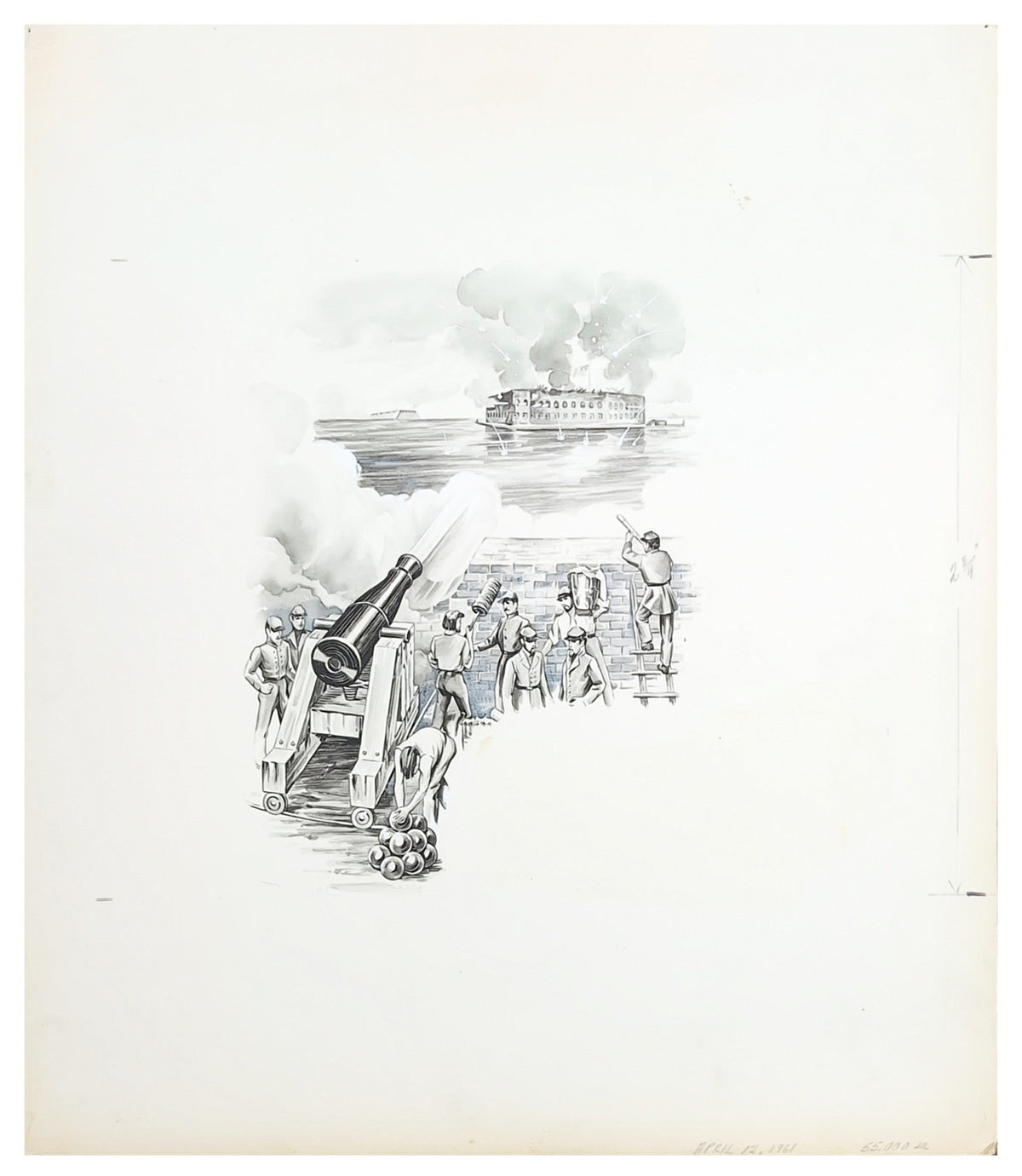 US Artmaster Scott 1178 1961 Civil War Centennial - Fort Sumter Cachet Artwork