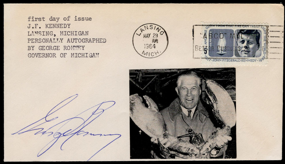 1964 #1246 FDC Signed by George Romney, Governor of  Michigan