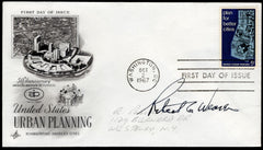 US 1967 #1333 FDC Signed by Robert C. Weaver, Secretary of  Housing & Urban Planning