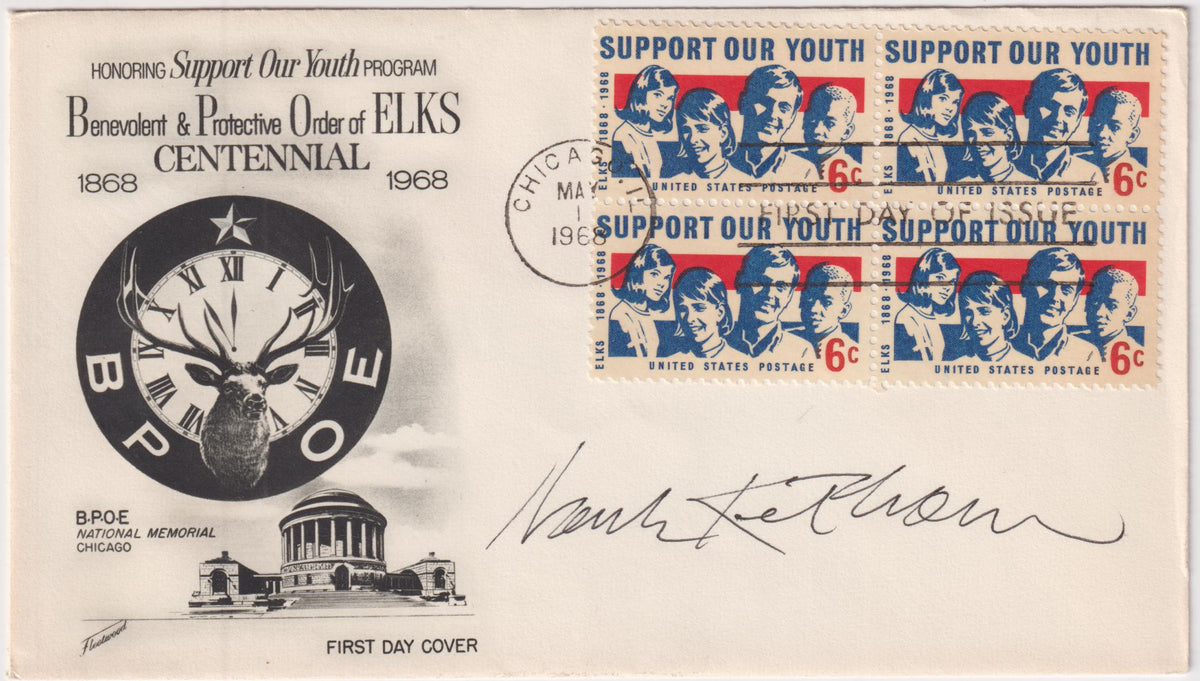 US 1342 FDC Signed by Hank Ketcham, cartoonist for Dennis the Menace