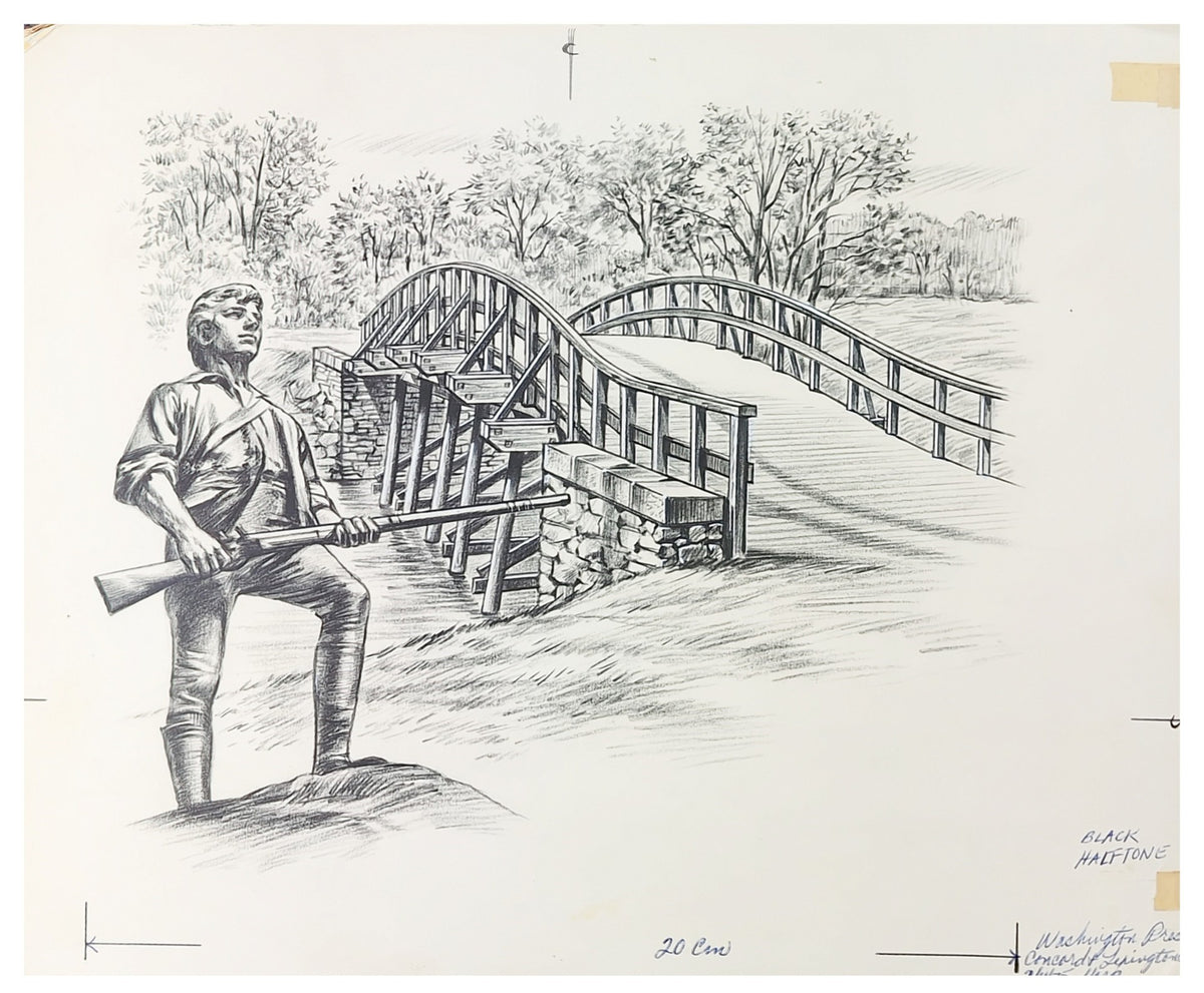 US Art Craft Scott 1563 1975  200th Anniversary of Lexington-Concord Battle Artwork