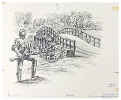 US Art Craft Scott 1563 1975  200th Anniversary of Lexington-Concord Battle Artwork