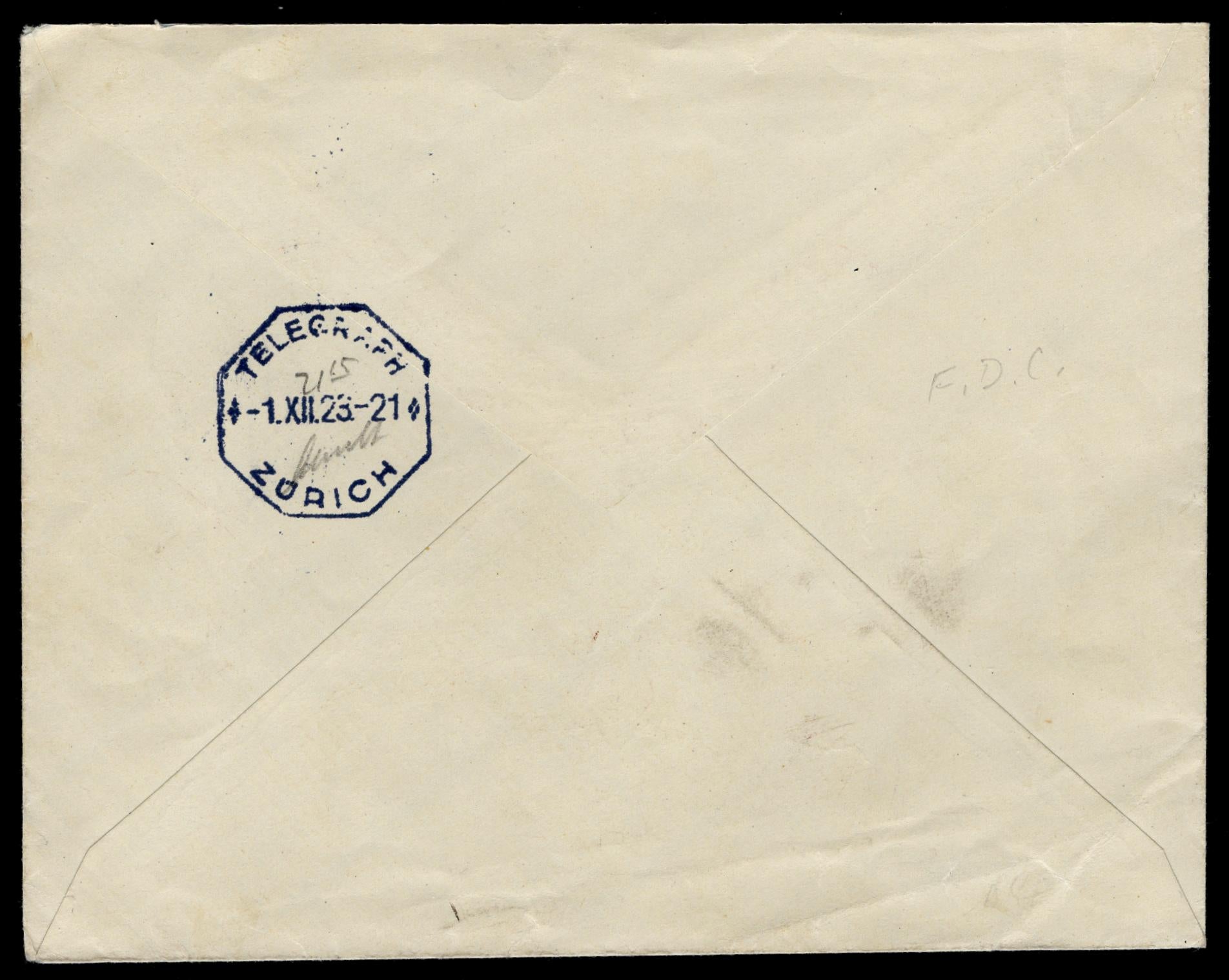 Switzerland 1923 B25-28 FDC Sent Special Delivery