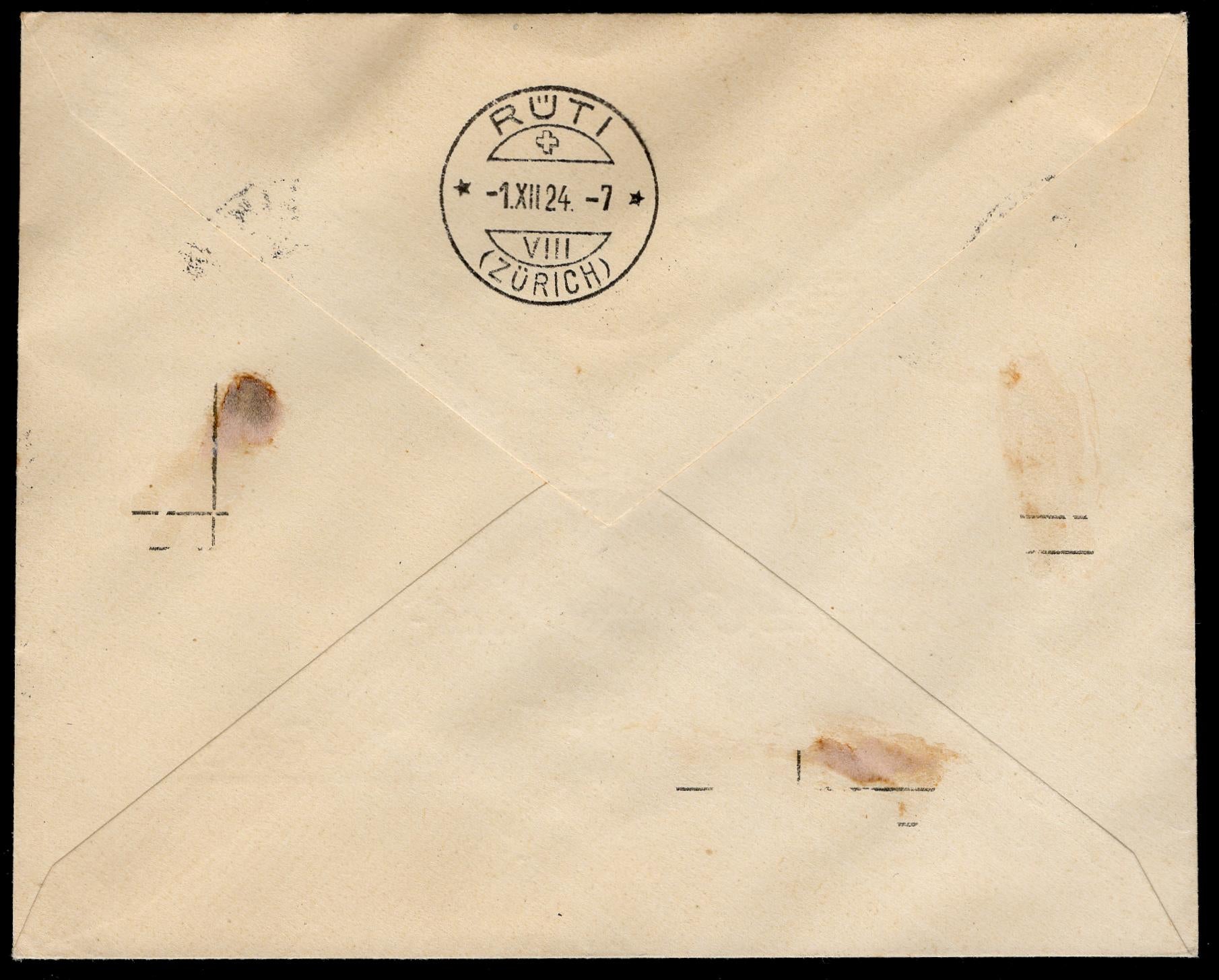 Switzerland 1924 #B32 FDC with #205  & Zumstein K5-6 Added