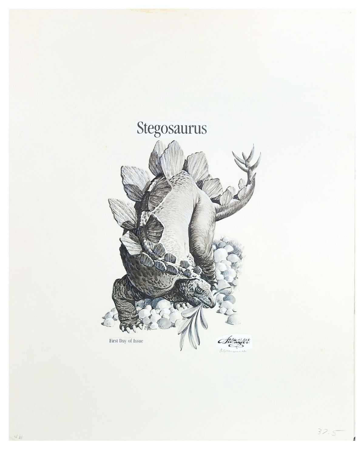 US Artmaster Scott 2424 1989 Prehistoric Animals - Stegosaurus Cachet Artwork