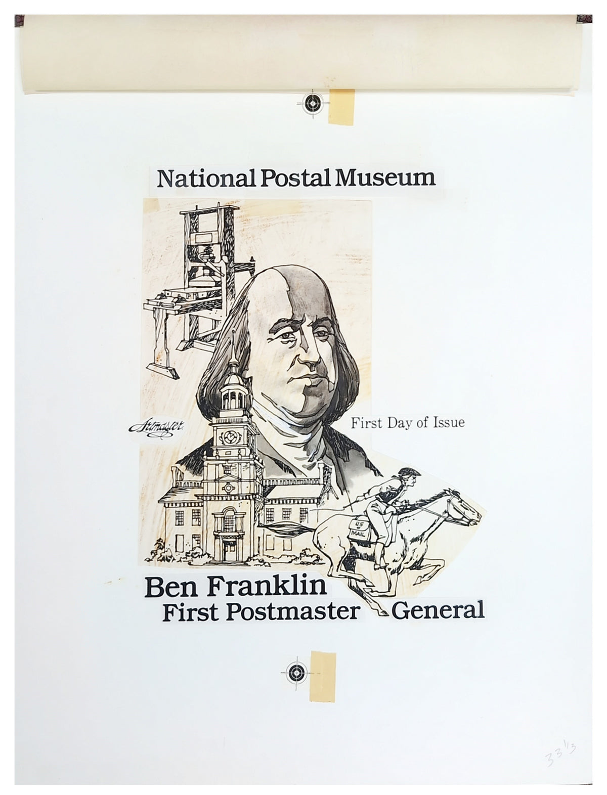 US Artmaster 2779 1993  National Postal Museum - Ben Franklin Artwork