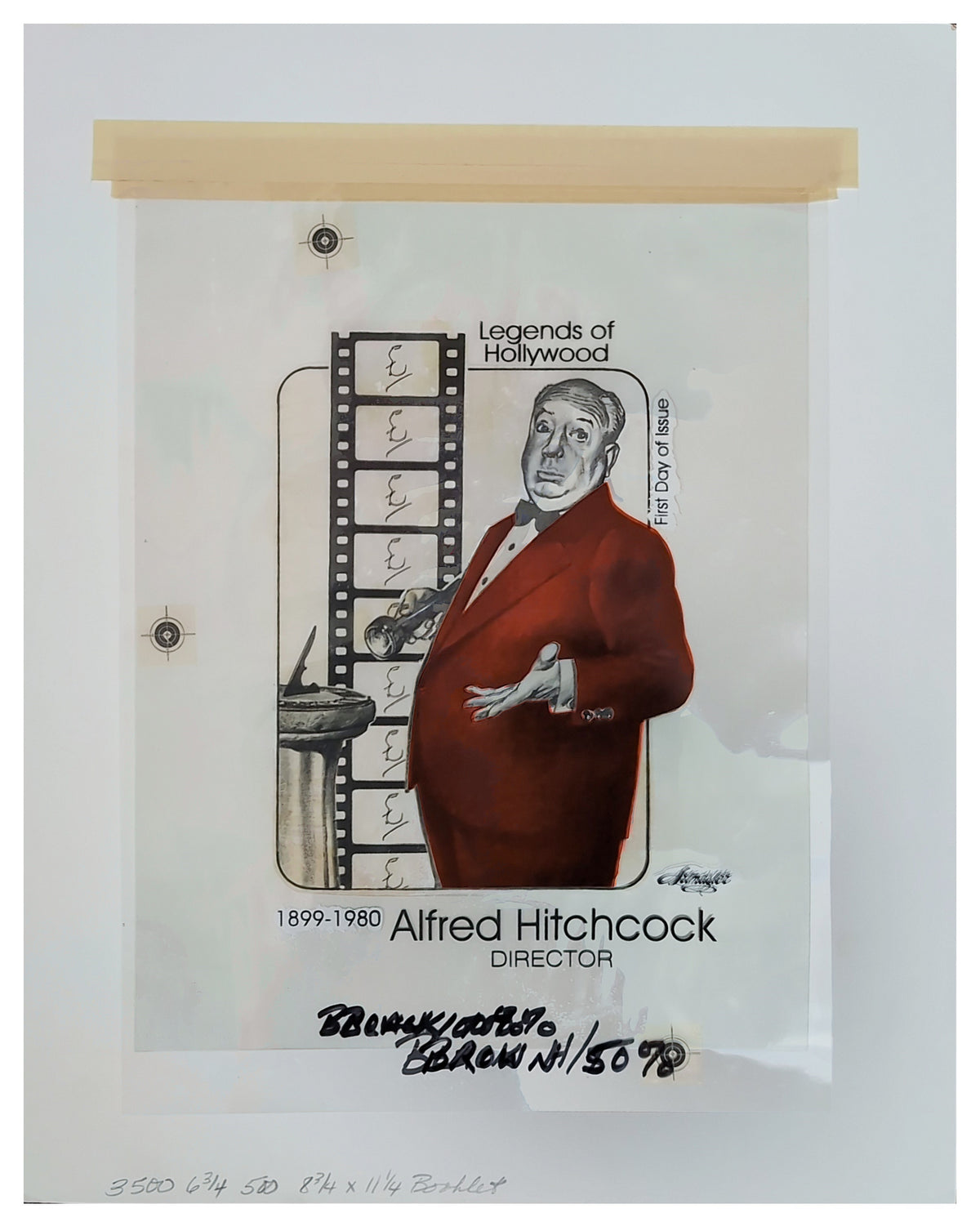 US Artmaster 3226 1998 Legends of Hollywood - Alfred Hitchcock Artwork